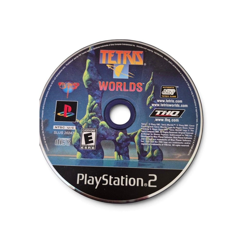 THQ Tetris Worlds PlayStation 2 Game PS2 Blue Disc SLUS-20247